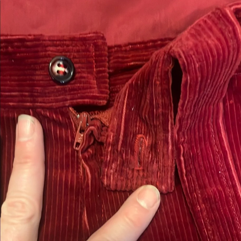 Lanz of Salzberg Juniors Vintage Berry Red Corduroy Jumper Mini Dress-sz 7/8 - Picture 7 of 9
